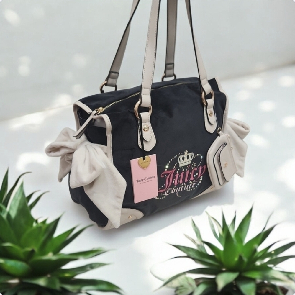 🖤▪️Juicy Couture▪️ EXCLUSIVE dreamy Juicy Tote Liquorice /Crystal